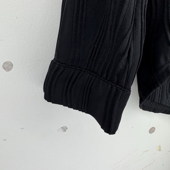 Kaileigh Size Large Black Long sleeve Button Up Shirt Texture‎ Semi Sheer Collar - Picture 5 of 10